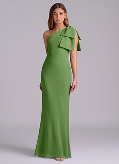 Azazie Yuanna Bridesmaid Dresses Basil Mermaid One Shoulder Chiffon Dress image5