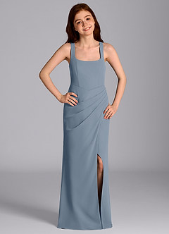 Azazie Mero Junior Twilight Mermaid Pleated Chiffon Dress image3