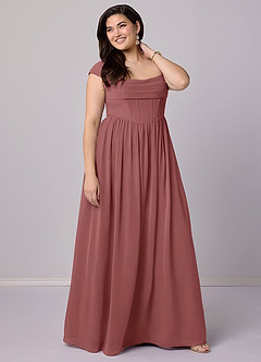 Barbie ♥ Azazie Bridesmaid Dresses Amethyst A-Line Corset Chiffon Dress image11