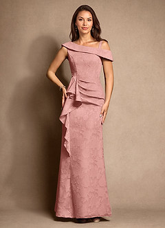 Azazie Hamptons vestidos de madre de la novia Vestido de Rosetón de Devorado Floral de Corte En A con Plisado image6