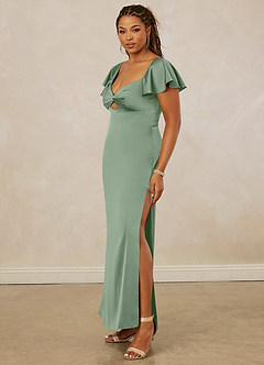 Christian Siriano Bridal for Azazie 1005 Bridesmaid Dresses Matcha Sheath Sweetheart Neckline Stretch Satin Dress image11