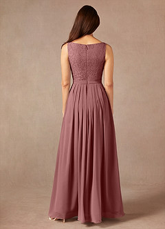 Azazie Ainsling Kleider für die Brautmutter A-Linie Quadratischer Ausschnitt Spitze Chiffon Kleid Wüstenrose image7