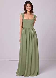 Barbie ♥ Azazie Bridesmaid Dresses Pistachio A-Line Corset Chiffon Dress image1