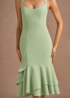 Marcelline Light Green Midi Dress image4