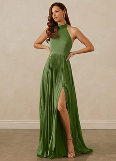Christian Siriano Bridal for Azazie 1007 Bridesmaid Dresses Juniper A-Line Pleated Stretch Satin Dress image4