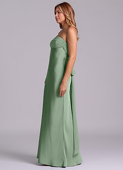 Azazie Ailanie Brudtärnklänningar Klä av Tubklänning i Stretch Satin Axelbandslös Matcha image6