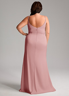 Azazie Deandra Bridesmaid Dresses Dusty Rose Mermaid Pleated Stretch Satin Dress image8