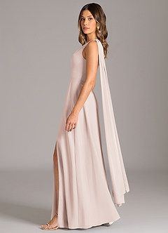 Azazie Tella Bridesmaid Dresses Rose Petal A-Line One Shoulder Chiffon Dress image4