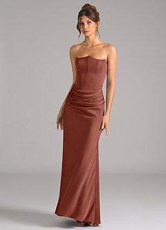 Azazie Debby Bridesmaid Dresses Auburn Mermaid Strapless Stretch Satin Convertible Dress image4