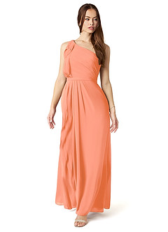 Azazie Sharon laatste Uitverkoop Jurk van Chiffon met A-Lijn One-Shoulder Zonsondergang image3