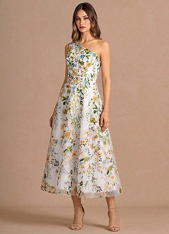 Maribela Alb Rochie midi image3