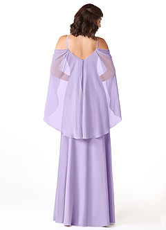 Azazie Cienna Bridesmaid Dresses Lilac A-Line Off the Shoulder Chiffon Dress image2