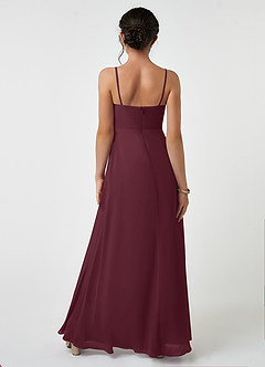 Azazie Collette Junior Cabernet A-Line Ruched Chiffon Dress image2