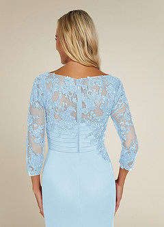 Azazie Alisondra Mother of the Bride Dresses Sky Blue Sheath Scoop Lace Lace Dress image6