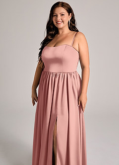 Azazie Calianna Brudtärnklänningar Klä av A-Linje i Stretch Satin Av axeln Rosett Konvertibel image11