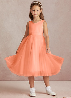 Azazie Marlee Final Sale Sunset A-Line Pleated Matte Satin Dress image6