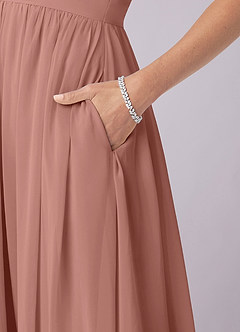 Barbie ♥ Azazie Bridesmaid Dresses Cedar Rose A-Line Corset Chiffon Dress image8