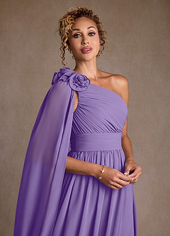 Azazie Lancaster Mère de la mariée Robes Robe Trapèze en Mousseline de soie Ue épaule Tahiti image4