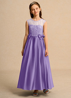 Azazie Candy Girl Flower Girl Klänningar Klä Balklänning i Matt satäng Rosett image6