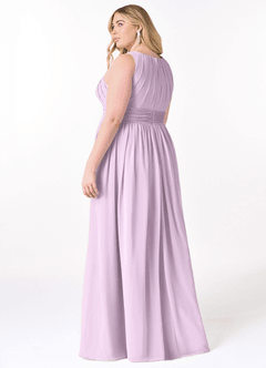 Azazie Harper Bridesmaid Dresses Frosted Lilac A-Line Pleated Chiffon Dress image7