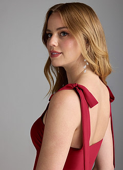 Azazie Lizet Bridesmaid Dresses Scarlet A-Line Sweetheart Neckline Chiffon Dress image6