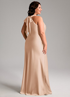 Azazie Doretta Bridesmaid Dresses English Rose Mermaid Pleated Stretch Satin Dress image8