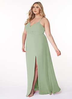 Azazie Everleigh Bridesmaid Dresses Dusty Sage A-Line Sweetheart Pleated Chiffon Dress image11