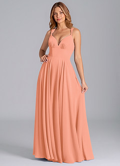 Azazie Darana Bridesmaid Dresses Sunset A-Line Corset Chiffon Dress image3