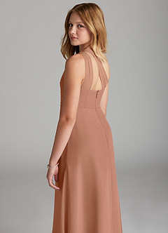 Azazie Maive Junior Bronzer A-Line Pleated Chiffon Dress image6