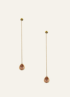 front Crystal Teardrop Threader Earrings