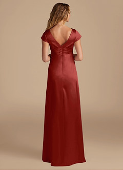 Azazie Allessia Maternity Bridesmaid Dresses A-Line Metallic Satin Floor-Length Dress image5
