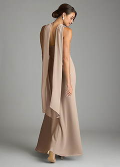 Azazie Saylor Vestidos de damas de honor Vestido de Gris Pardo de Gasa de Corte Sirena con Sin tirantes image9