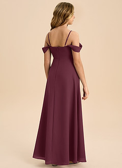 Azazie Anselie Junior Cabernet A-Line Off the Shoulder Chiffon Dress image2