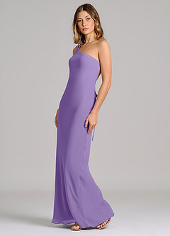 Azazie Monroe Suknie dla druhen Osłona Jedno ramię Szyfon Do ziemi Sukienka image4