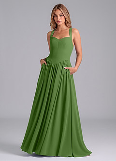 Azazie Francis Bridesmaid Dresses Basil A-Line Corset Chiffon Dress image1