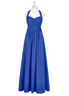 Azazie Claudia Brautjungfernkleider A-Linie Herzausschnitt Chiffon Kleid Königsblau image7