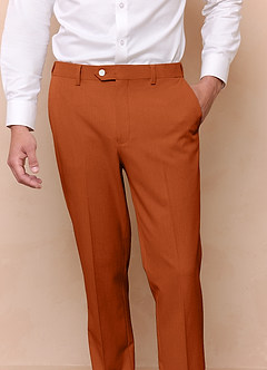 front James Burnt Orange Structured Stretch Dress Pants