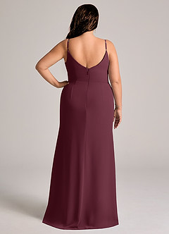 Azazie Deandra Bridesmaid Dresses Cabernet Mermaid Pleated Chiffon Dress image8