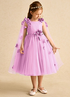 Azazie Staria vestidos de niña de las flores Vestido de Rosa Caramelo de Tul de Princesa con Volante image7