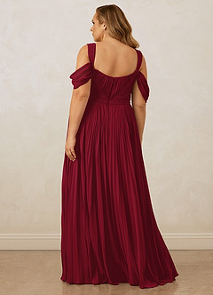 Christian Siriano Bridal for Azazie 1013 Brautjungfernkleider A-Linie Schulterfrei Chiffon Kleid Burgunderrot image12