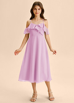 Azazie Kamilla Junior Klä av A-Line i Chiffong Av axeln image6