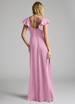 Azazie Bondi Bridesmaid Dresses Candy Pink A-Line Bow Stretch Satin Dress image3