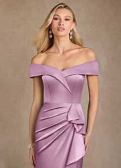 Azazie Laredo Mother of the Bride Dresses Wisteria Mermaid Off the Shoulder Stretch Satin Dress image6