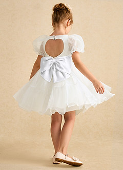 Azazie Debbie vestidos de niña de las flores Vestido de Marfil Blanco de Organza de Princesa con Escote de Corazón image6