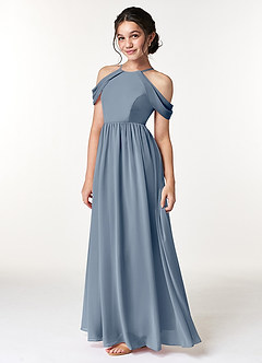 Azazie Seneca Junior Twilight A-Line Off the Shoulder Chiffon Dress image5
