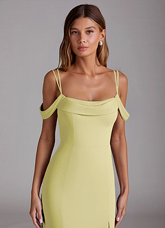 Azazie Callan Brautjungfernkleider Wandelbar Meerjungfrau-Linie Plissee Chiffon Kleid Zitronensorbet image4