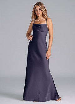 Azazie Seema Bridesmaid Dresses Stormy Mermaid Corset Stretch Satin Dress image4