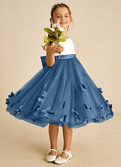 Azazie Sprout Flower Girl Dresses Twilight A-Line Bow Tulle Dress image2