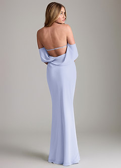 Azazie Lusinda Jurken voor bruidsmeisjes Converteerbaar Jurk van Chiffon met Zeemeermin Off the Shoulder Lavendel image2