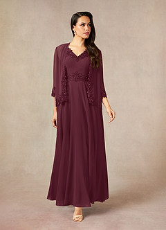 Azazie Devana Mother of the Bride Dresses Cabernet A-Line Sequins Chiffon Dress image10